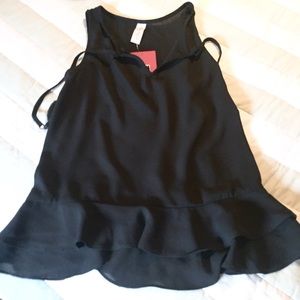 Allison Joy Sleeveless Black Blouse  NWT